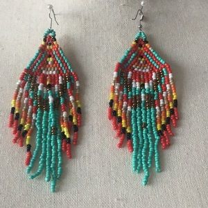 Stunning long beaded earrings from nordstoms EUC